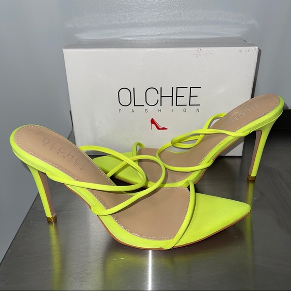 COPY - Women's Strappy Pointy Toe High Heel Sandal -Neon - Picture 5 of 10